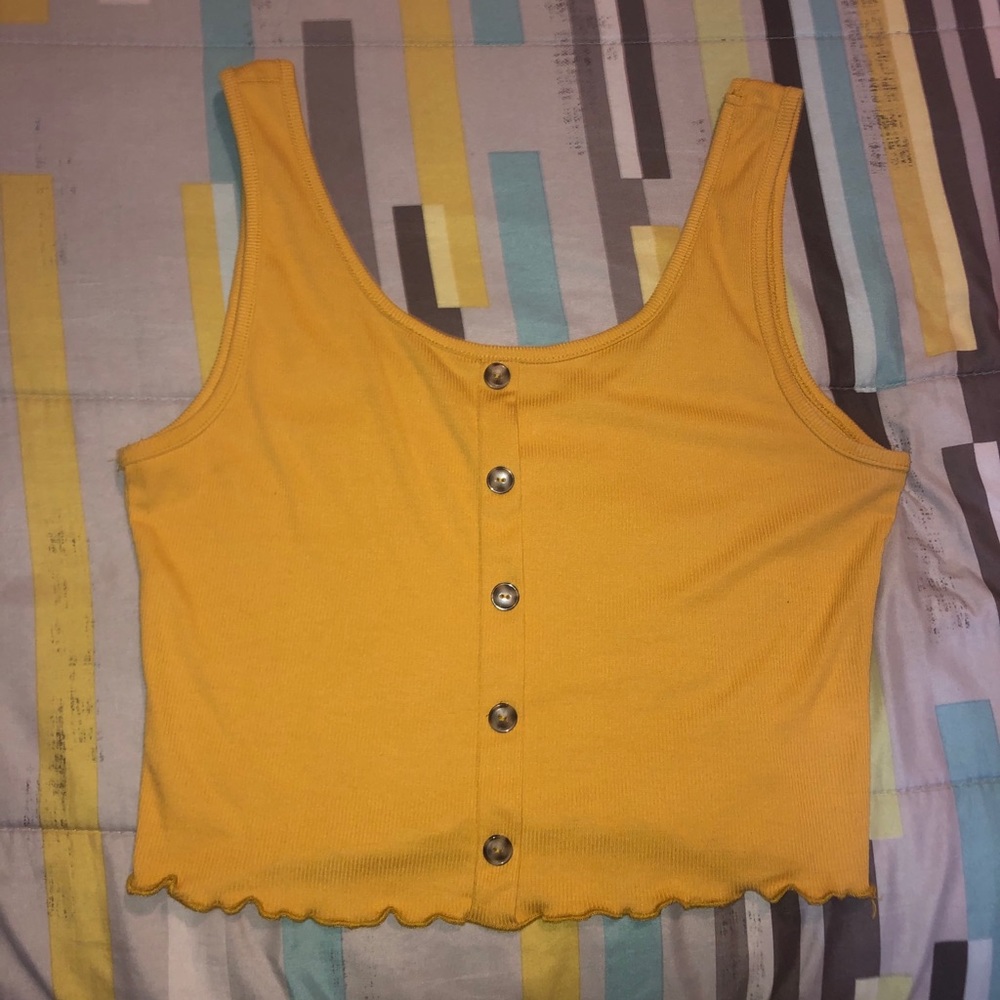 Yellow Mustard Ribbed Top